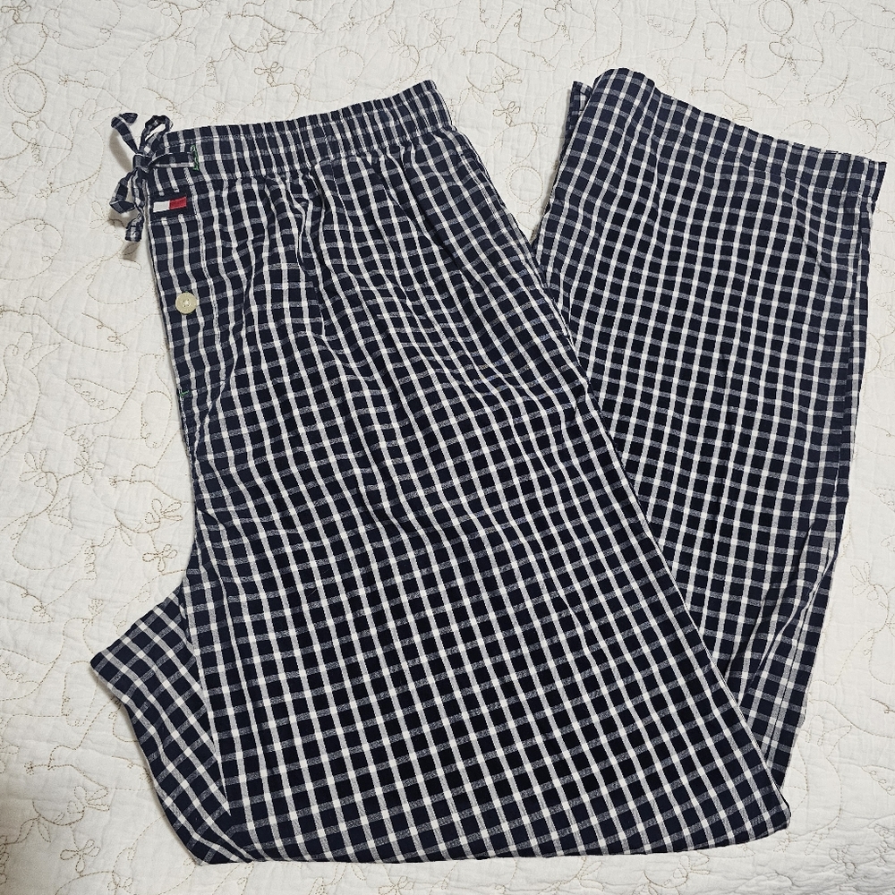 Tommy Hilfiger Blue and White Pajama Pants SZ LG